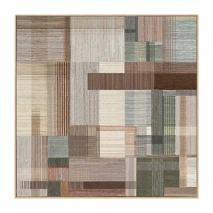Tablouri - Tablou abstract maro cu relief textil