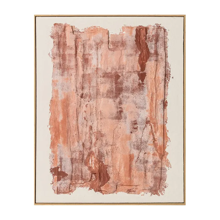 Tablouri - Tablou abstract pe pânză în tonuri terracotta și crem