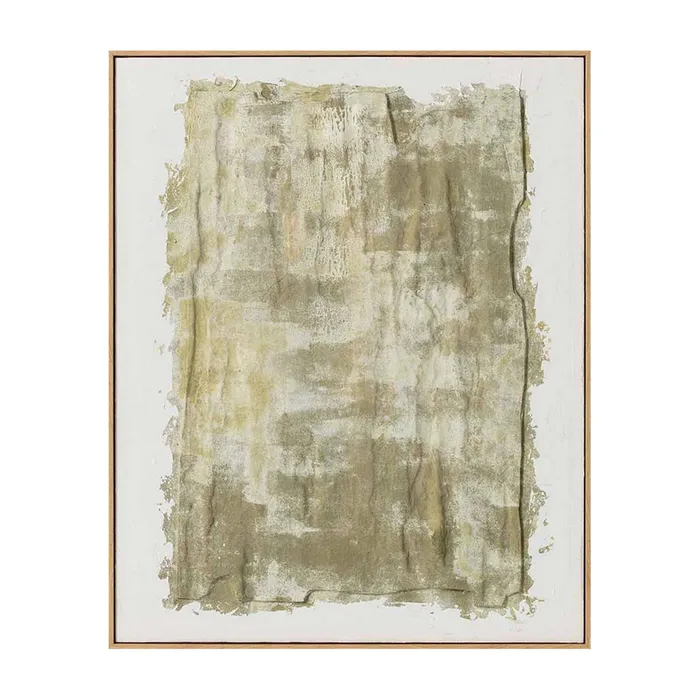 Tablouri - Tablou abstract pe pânză verde olive și crem