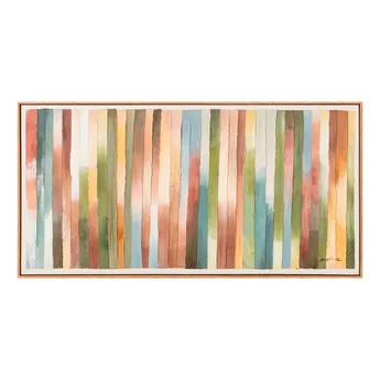 Tablouri - Tablou abstract pictat în ulei multicolor cu linii verticale
