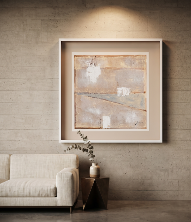 Decoratiuni perete in Stil Scandinav - Tablou abstract din lemn și sticlă pictat manual