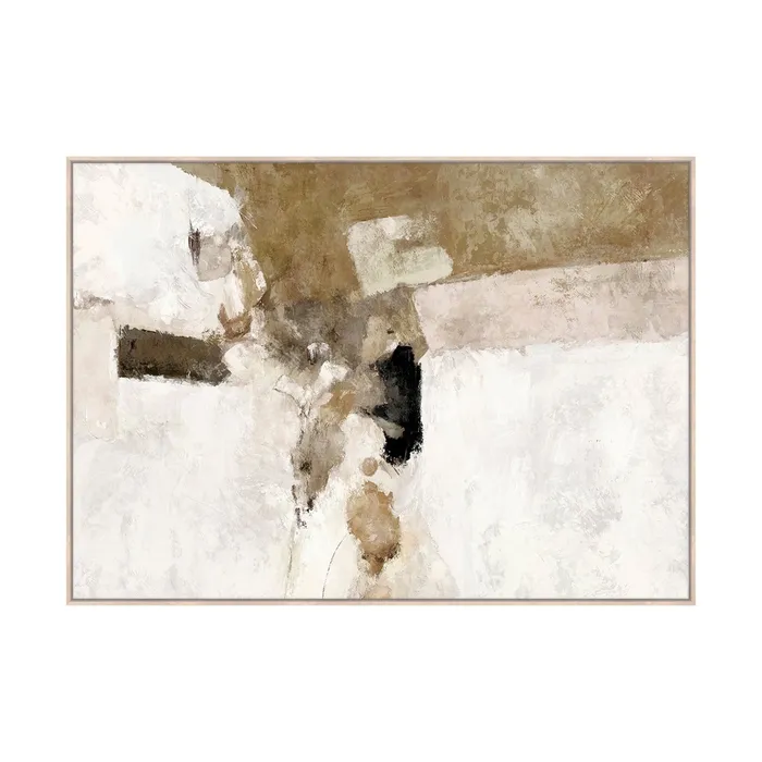 Tablouri - Tablou abstract pictat pe in în tonuri crem bej și negru