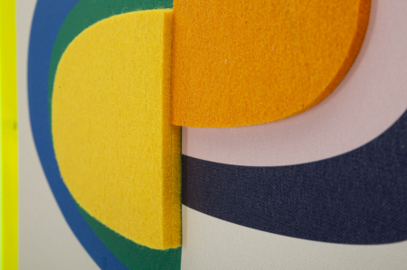 Tablou retro abstract galben neon 50x70 cm – grafică anii ’70 reinterpretată [4]