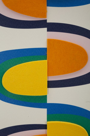 Tablou retro abstract galben neon 50x70 cm – grafică anii ’70 reinterpretată [2]