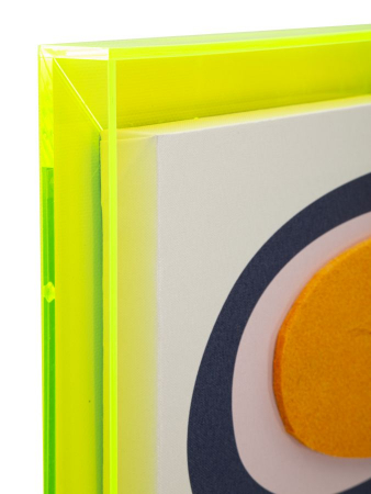 Tablou retro abstract galben neon 50x70 cm – grafică anii ’70 reinterpretată [1]