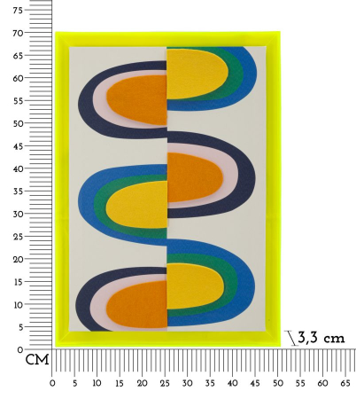 Tablou retro abstract galben neon 50x70 cm – grafică anii ’70 reinterpretată [6]