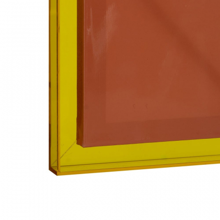 Tablou geometric galben-orange-albastru cu ramă galbenă – vertical 80x120 cm [3]