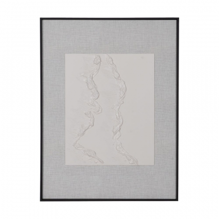 Tablouri - Tablou abstract vertical pictat manual, alb cu textură organică