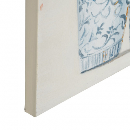 Tablou vaze albastre cu flori pastel pictat manual vertical 50x70cm [4]