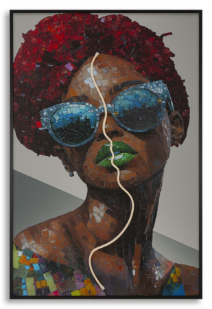 Tablou Canvas cu LED si rama portret artistic 3D acrilic decor modern