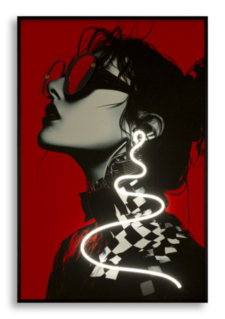 Tablou Canvas cu LED si rama portret urban modern 3D acrilic decor vertical