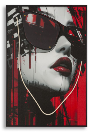 Tablou Canvas cu LED si rama portret urban modern 3D acrilic decor vertical