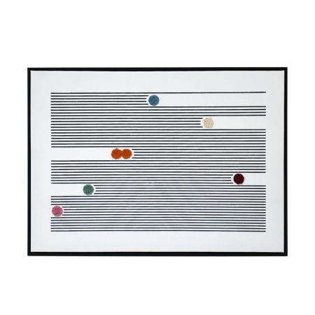 Decoratiuni perete - Tablou canvas cu linii si bulinute colorate din fetru