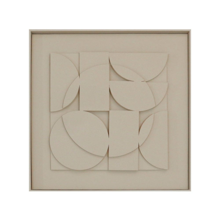 Decoratiuni perete - Tablou canvas cu relief geometric monocrom bej