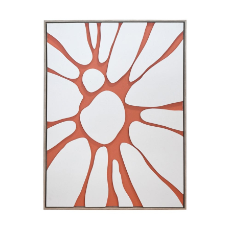 Decoratiuni perete - Tablou canvas cu relief organic ramificat teracota