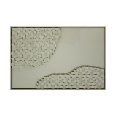 Decoratiuni perete - Tablou canvas cu relief mozaic pixelat gri-verzui