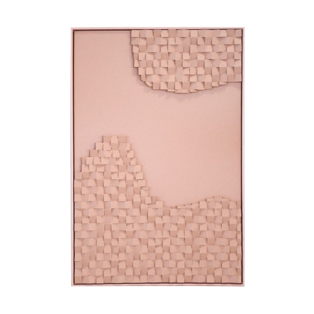 Decoratiuni perete - Tablou canvas cu relief mozaic pixelat roz