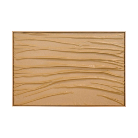 Decoratiuni perete - Detaliu relief cu linii ondulate mustar, canvas