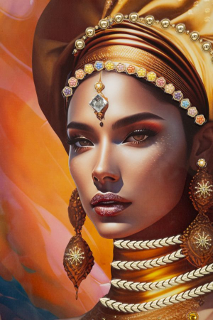 Turban si Bijuterii - Tablou Luxos Pe Panza CreativDeco [1]