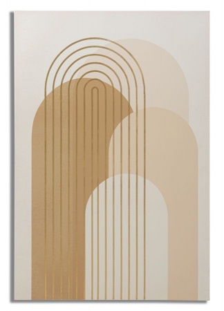 Tablouri - Tablou Canvas Abstract cu Accente de Auriu CreativDeco - Design Elegant pentru Birou