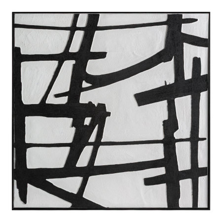 Tablouri - Tablou decorativ abstract alb-negru cu design grafic Ezrah