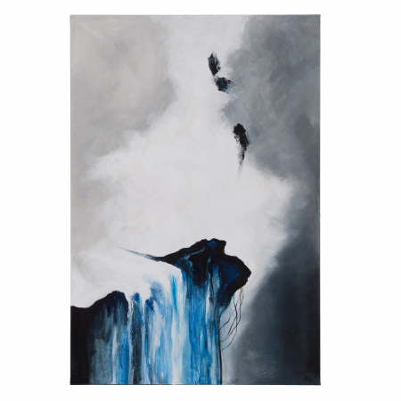 Decoratiuni perete - Tablou vertical abstract pictat manual modern