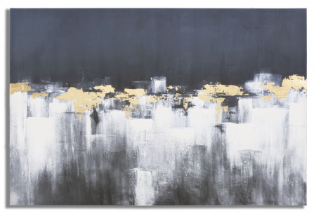 Tablouri - Tablou urban abstract cu accente aurii, artă murală 80x120 cm
