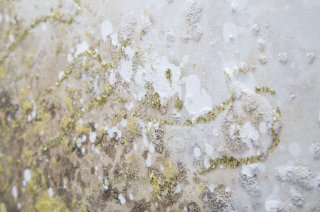 Tablou copac aurit 180x60 cm – artă decorativă glam în relief metalizat [4]