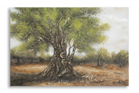 Decoratiuni perete - Tablou măslin boho natural 120x80 cm – artă impresionistă cu emoție mediteraneană