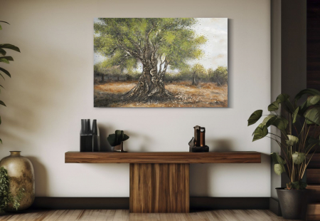 Tablou măslin boho natural 120x80 cm – artă impresionistă cu emoție mediteraneană [1]