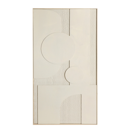 Tablouri - Tablou decorativ cu relief geometric sculptat, decupaj semicircular și bandă verticală striată