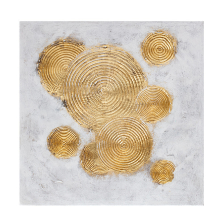 Tablouri - Tablou decorativ pictat manual cu accente aurii – fundal alb și textură vizuală