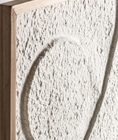 Tablou decorativ papier-mâché bej cu ramă lemn [1]