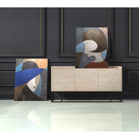 Tablou decorativ pictat manual pe pânză stil modern 76x100 cm [1]