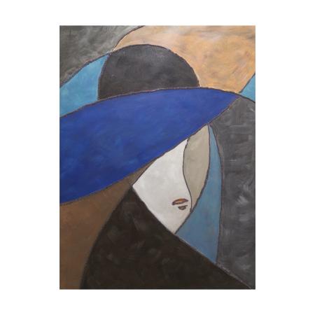 Decoratiuni perete - Tablou decorativ pictat manual pe pânză stil modern 76x100 cm