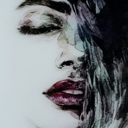 Tablou pătrat portret feminin pe sticlă – artă modernă expresivă [2]