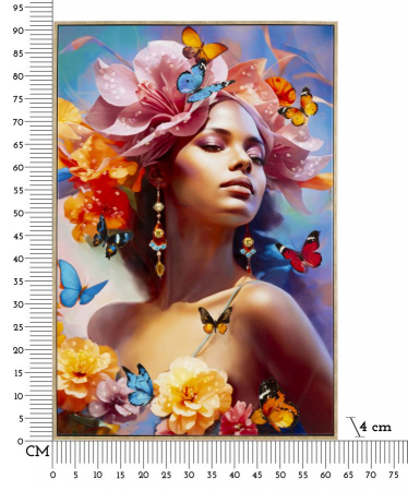 Tablou floral tropical 62x92 cm – artă expresivă cu influențe boho și culoare intensă [6]