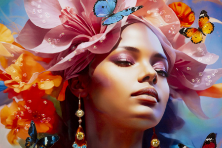 Tablou floral tropical 62x92 cm – artă expresivă cu influențe boho și culoare intensă [1]