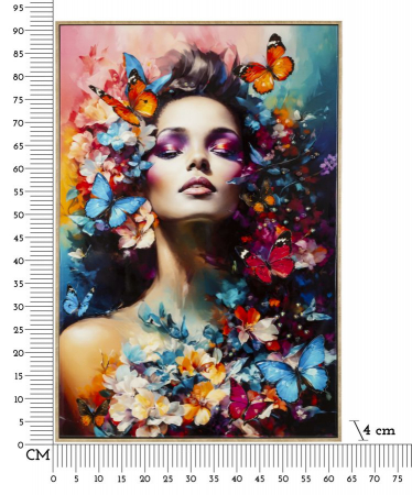 Tablou portret floral fluturi 62x92 cm – artă expresivă cu cromatică intensă [6]