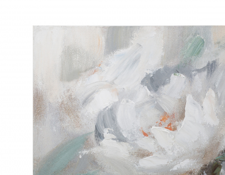 Tablou pictura canvas cu flori crem si detalii pastel [2]