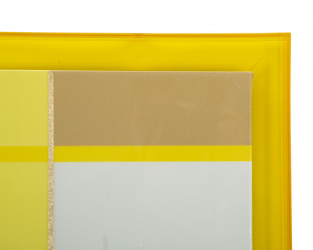 Tablou geometric galben maro 60x80 cm – forme dreptunghiulare pe pânză cu ramă translucidă [2]
