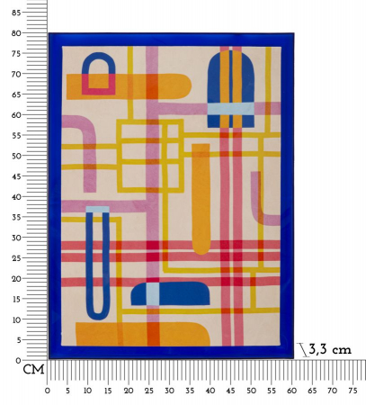 Tablou geometric multicolor albastru 60x80 cm – artă urbană pe pânză vibrantă [5]