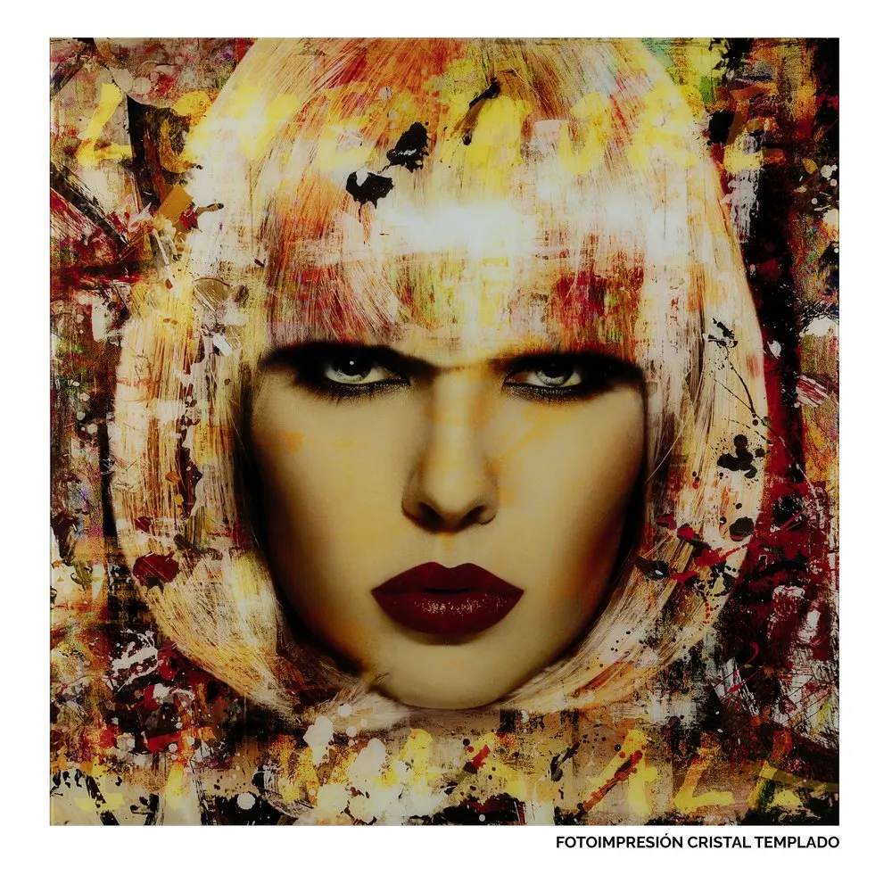 Tablouri - Tablou imprimat Woman, sticla, multicolor, Ixia