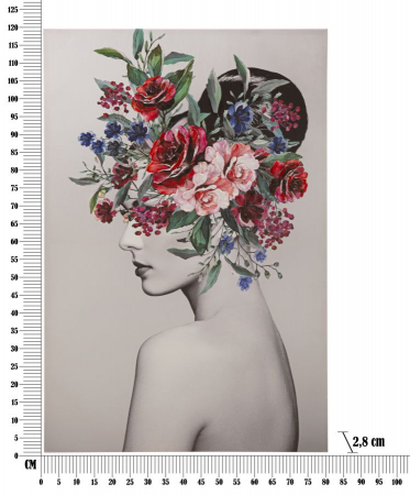 Tablou Lady Flower A, pictura pe panza, multicolor - creativdeco.ro [5]