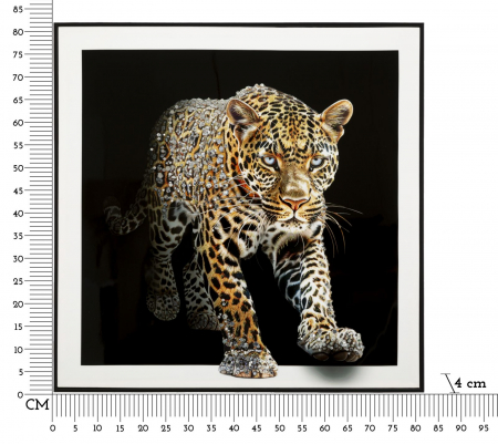 Tablou leopard cu detalii strălucitoare 82x82 cm – artă animalieră sofisticată [6]