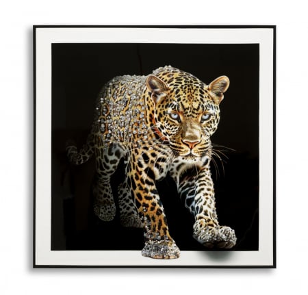 Tablouri - Tablou leopard cu detalii strălucitoare 82x82 cm – artă animalieră sofisticată