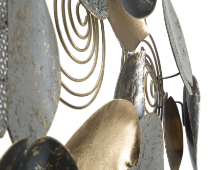 CreativDeco Decoratiune Frunze Aurii Gri Design Artistic [2]