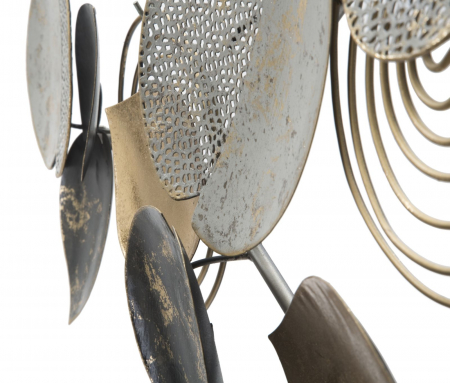 CreativDeco Decoratiune Frunze Aurii Gri Design Artistic [3]