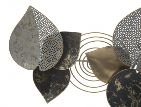 CreativDeco Decoratiune Frunze Aurii Gri Design Artistic [1]