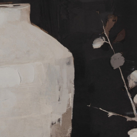 Tablou canvas natură statică bej-negru – textură picturală, stil clasic [1]